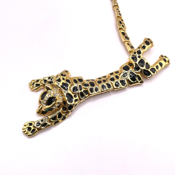 Vintage Leopard Shoulder Brooch 7 1/2" Articulating - Picture 10 of 13